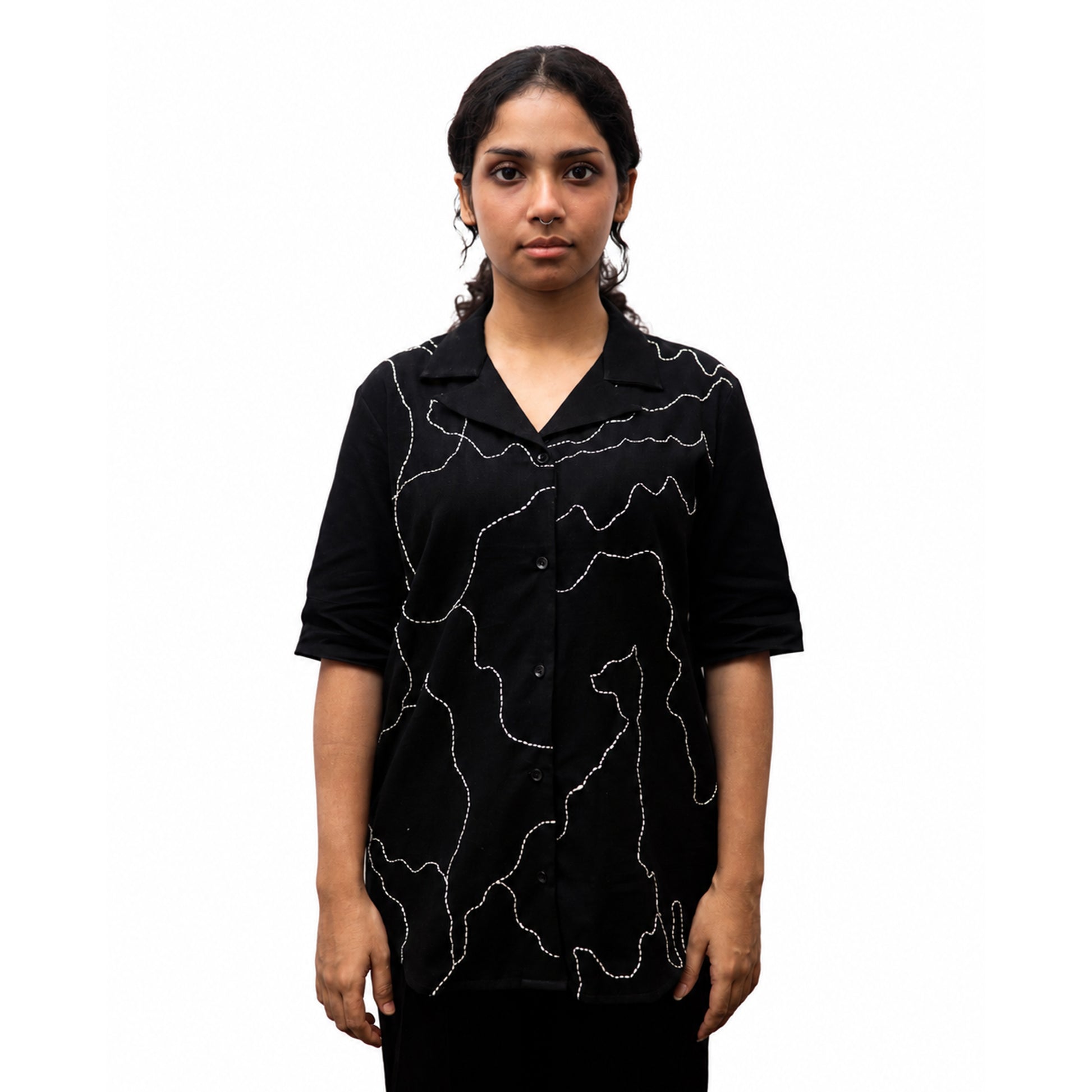 MANCHITRA BLACK SHIRT - WOMEN
