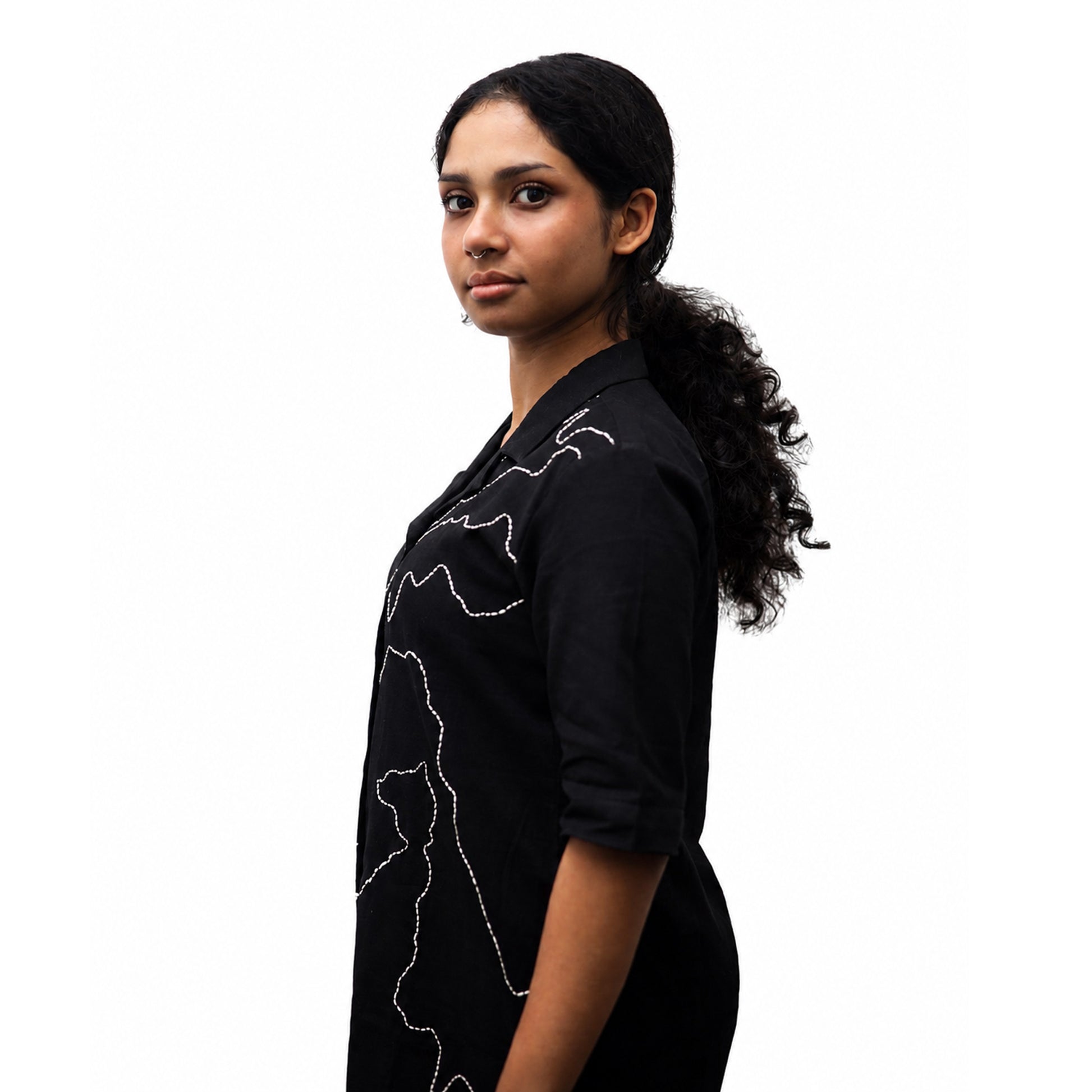 MANCHITRA BLACK SHIRT - WOMEN