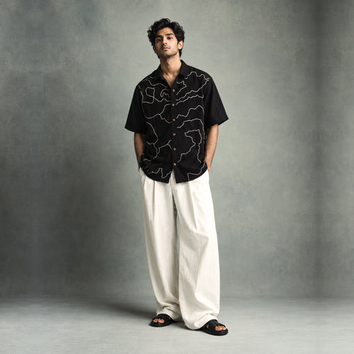 MANCHITRA BLACK SHIRT - MENS