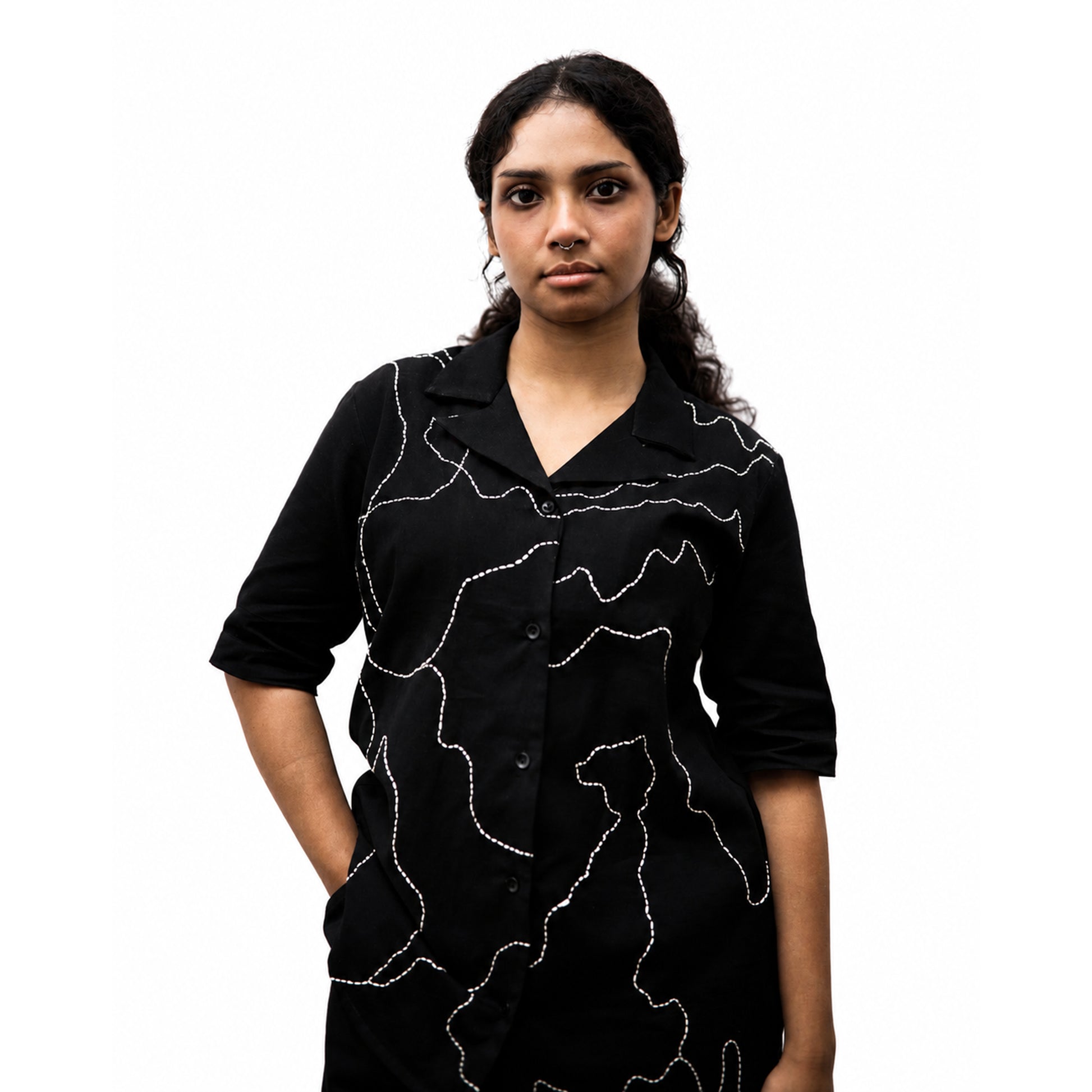 MANCHITRA BLACK SHIRT - WOMEN