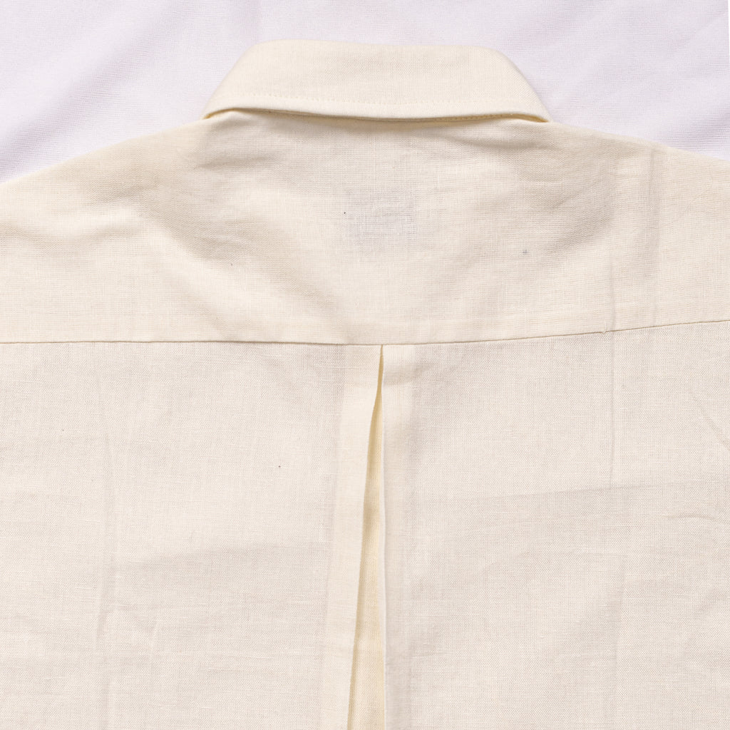 Noor white Kantha-stitched cotton shirt – women’s relaxed fit